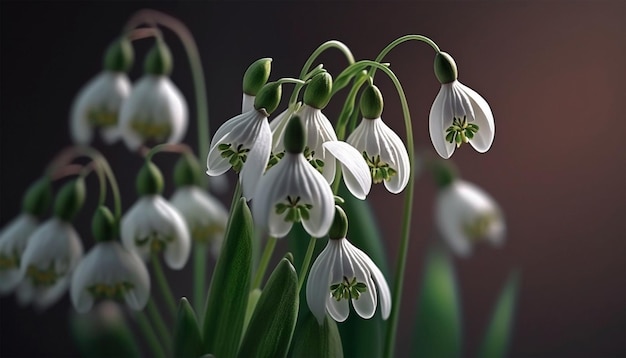 White flowers in a glass vase