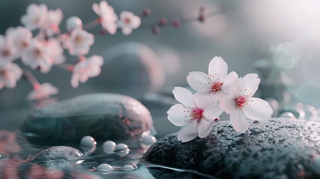 ゼン 庭 の 細 な 桜 の 花