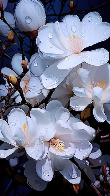 나무에 흰 꽃