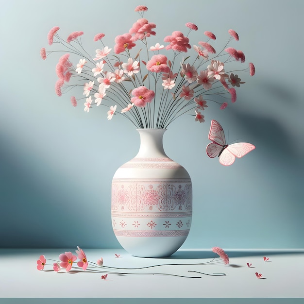 写真 白い花の花瓶 エステティック