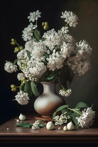 White flowers in a vase