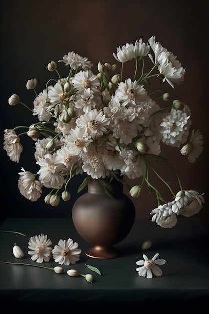 White flowers in a vase