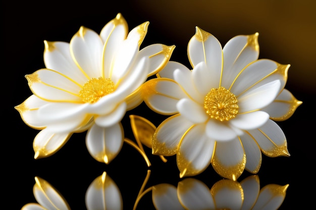 White flowers in the water