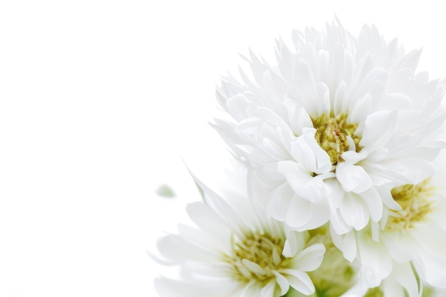 Photo white flowers on white background