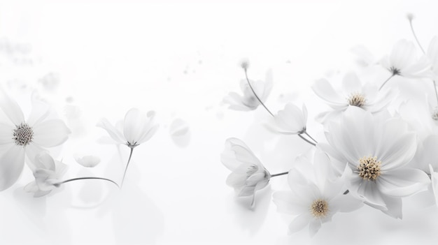 White flowers on a white background