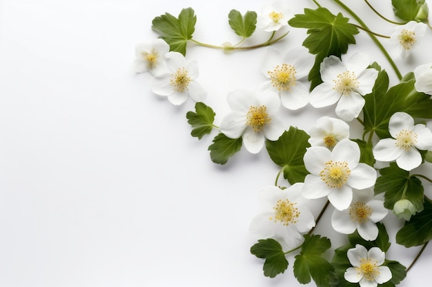 White flowers on a white background