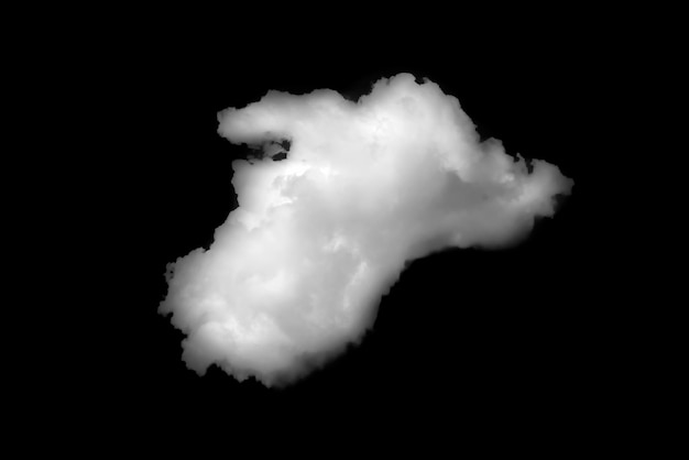 White fluffy cloud on a black background Isolated