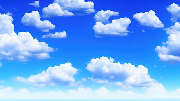 White fluffy clouds in the blue sky