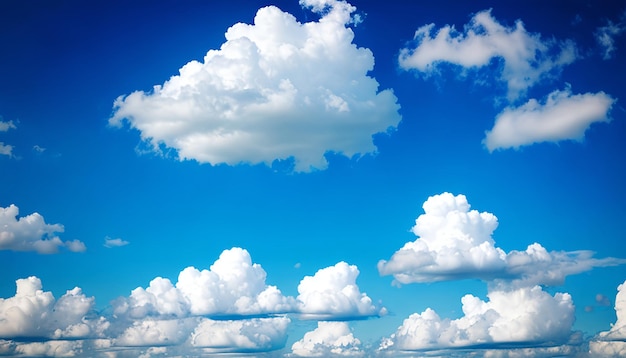 Белые пушистые облака в голубом небе