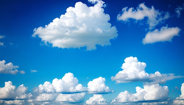 White fluffy clouds in the blue sky