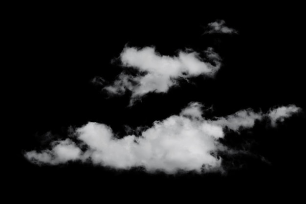 white fluffy clouds isolated on a black background clipart