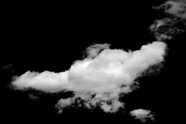 white fluffy clouds isolated on a black background clipart