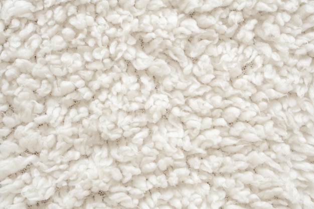 White fluffy fur fabric wool texture background