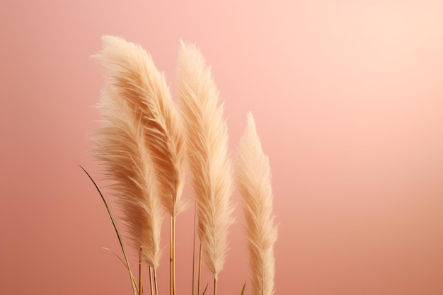 White fluffy pampas grass background