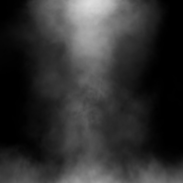 White fog and mist effect on black stage studio showcase room background