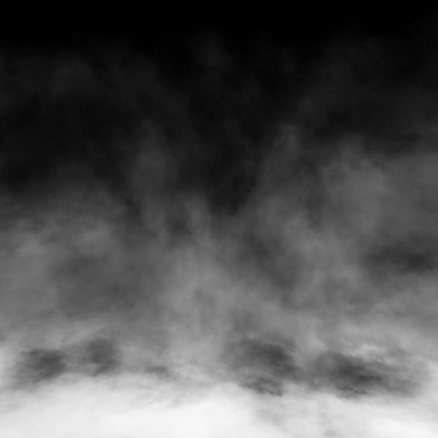 White fog and mist effect on black stage studio showcase room background