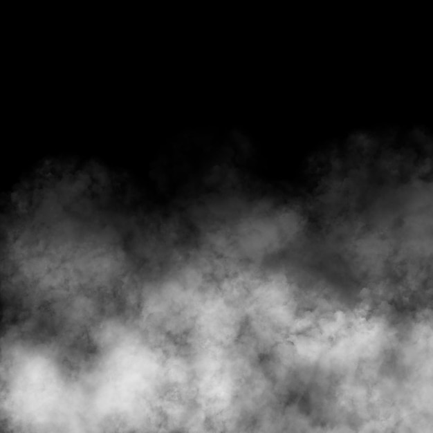 White fog and mist effect on black stage studio showcase room background