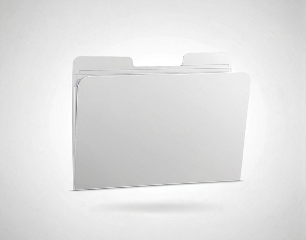 Photo a white folder with a blank paper on a gray background