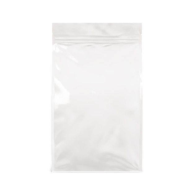 a white food bag isolated on a blank background