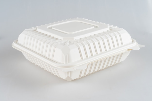 Photo white food container isolated on a white background.