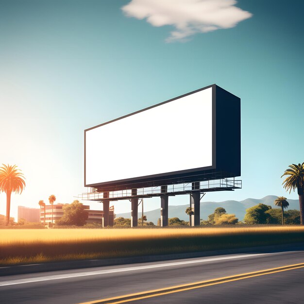 A White Frame of a Billboard for Displaying Advertisement and Poster Design