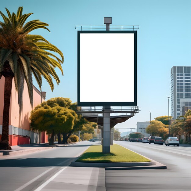 A White Frame of a Billboard for Displaying Advertisement and Poster Design