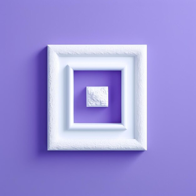 Photo white frame on a blue violet color wall or background