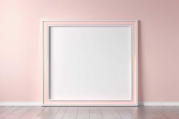 White Frame on Hardwood Floor mockup