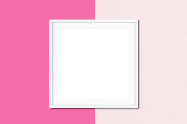 White frame mockup pink