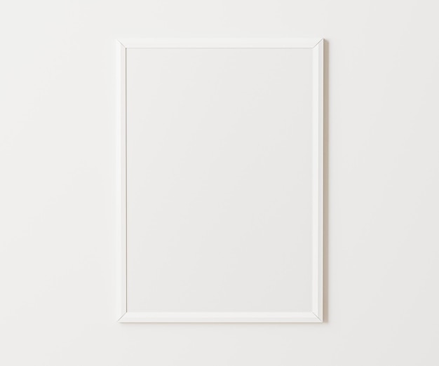 Photo white frame mockup on white wall 34 ratio 30x40 cm 18x24quot empty poster frame mock up 3d rendering