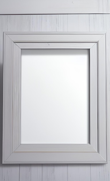A white frame with a clear glass panel in the middle.