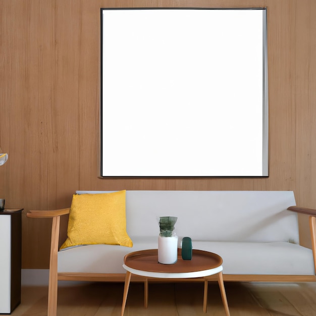 A white framed picture on a wall art