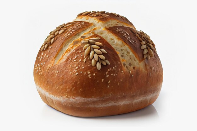 white fresh bun on a white background