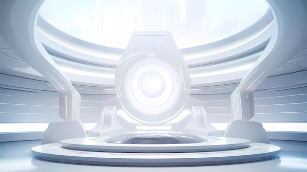 White futuristic cylinder scene