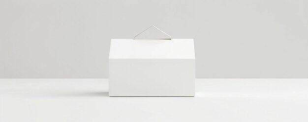 Photo white gable box with hanger on white background fresh and versatile