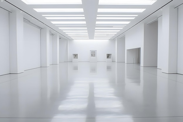 White gallery room interior Neural network AI generated