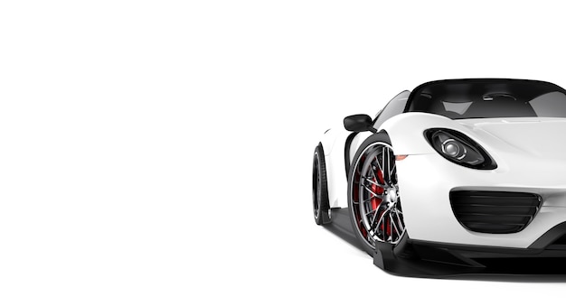 White generic sport car isolated on white