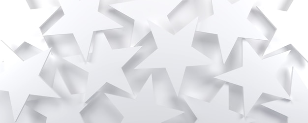 White geometric 3d stars background.