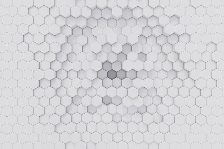 Photo white geometric hexagonal abstract background 3d rendering