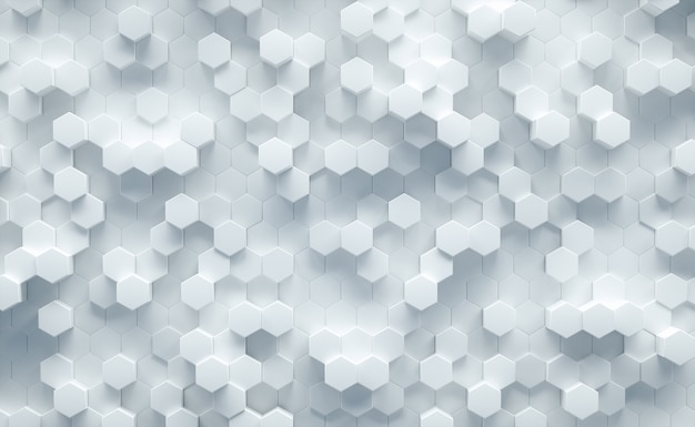 White geometric hexagonal abstract background