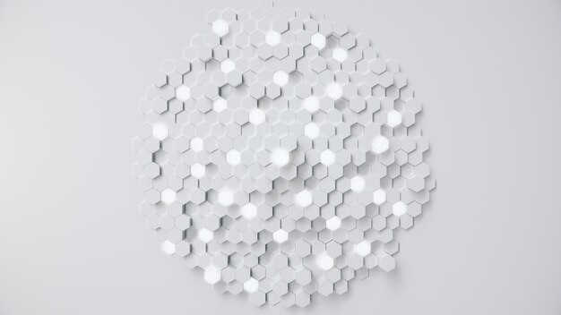 White geometric hexagonal honeycomb abstract