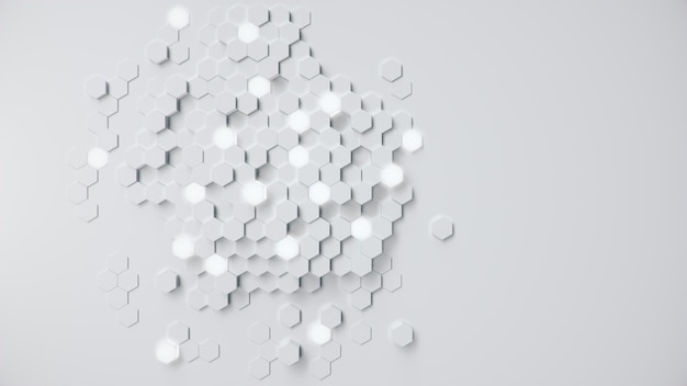 White geometric hexagonal honeycomb abstract