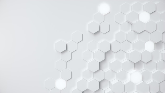 White geometric hexagonal honeycomb abstract