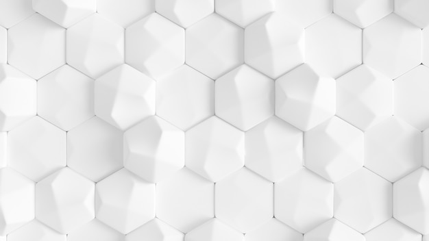 White geometric hexagonal shapes