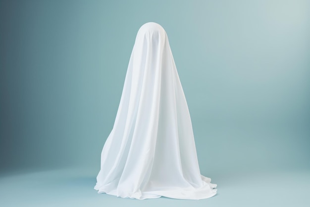 a white ghost standing in a room