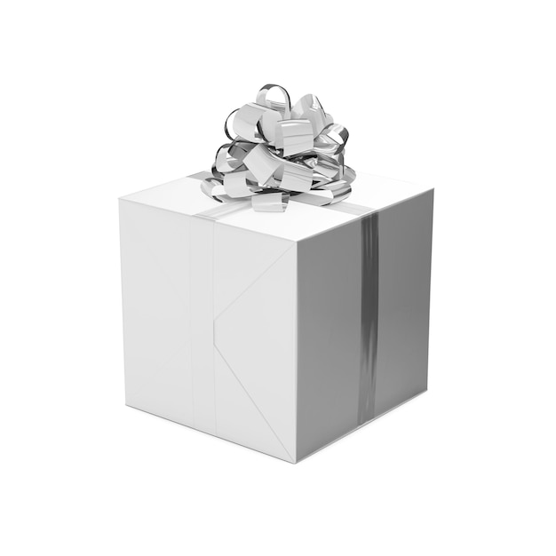 a white gift box isolated on a white background