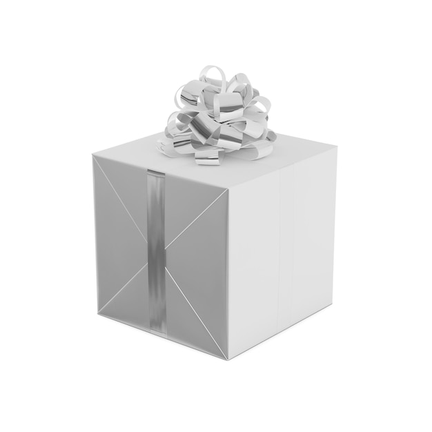 a white gift box isolated on a white background