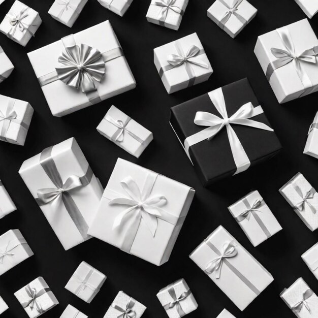 white gift box on a plain black background