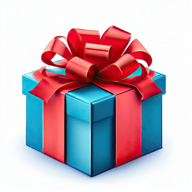 빨간색 활이 있는 흰색 선물 상자 빈 태그가 있는 크리스마스 선물 흰색 벡터 선물 상자 Generative AI