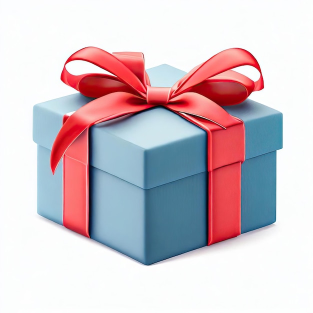 Confezione regalo bianca con fiocco rosso regalo di natale con un tag vuoto confezione regalo vettoriale bianca generative ai